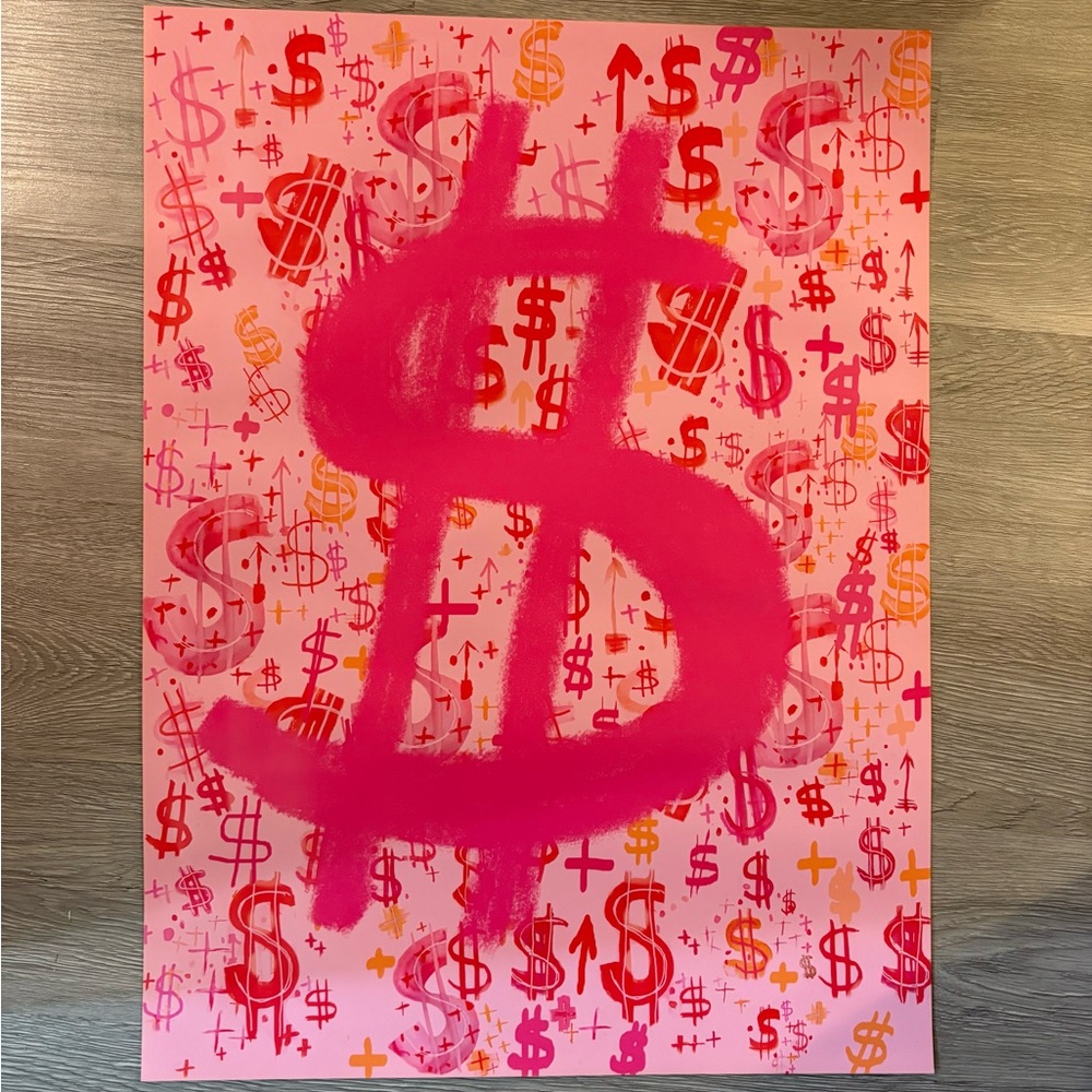 Pink Dollar Sign Poster